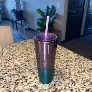 Starbucks Iridescent Purple and Teal Mermaid Tumbler 24oz